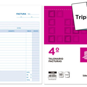 TALONARIO FACTURAS 4º TRIPLICADO LIDERPAPEL T316