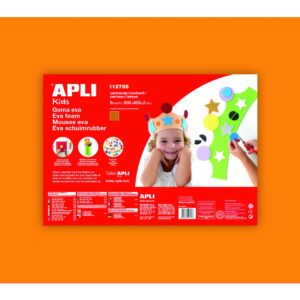 APLI PLANCHA DE GOMA EVA 40×60 cm NARANJA (1 ud.)
