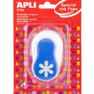 APLI PERFORADORA PAPEL Y GOMA EVA FIGURA COPO DE NIEVE 25,4 mm AZUL