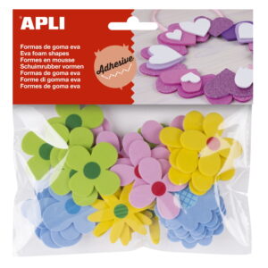 APLI Goma Eva Bolsa 40 Ud  flores Adhesivo Adhesivo 15140