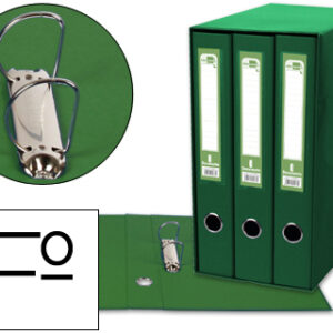 LIDERPAPEL MODULO 3 ARCHIVADORES FOLIO 2 ANILLAS MIXTAS 40mm VERDE