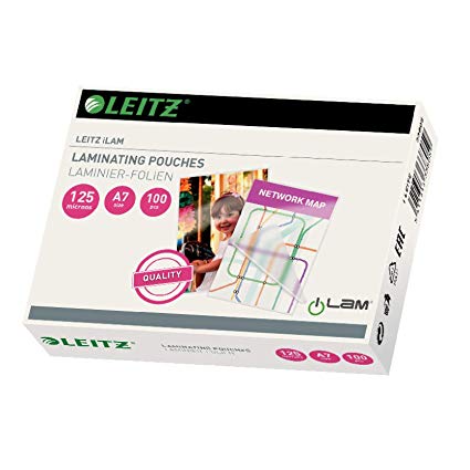 C.100 CARTERAS PLASTIFICAR A-7 (111X80) 125+125 LEITZ