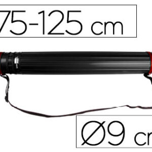 Portaplanos plastico liderpapel diametro 9 cm extensible hasta 125 cm negro.