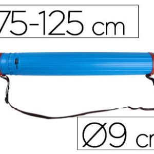 Portaplanos plastico liderpapel diametro 9 cm extensible hasta 125 cm azul.