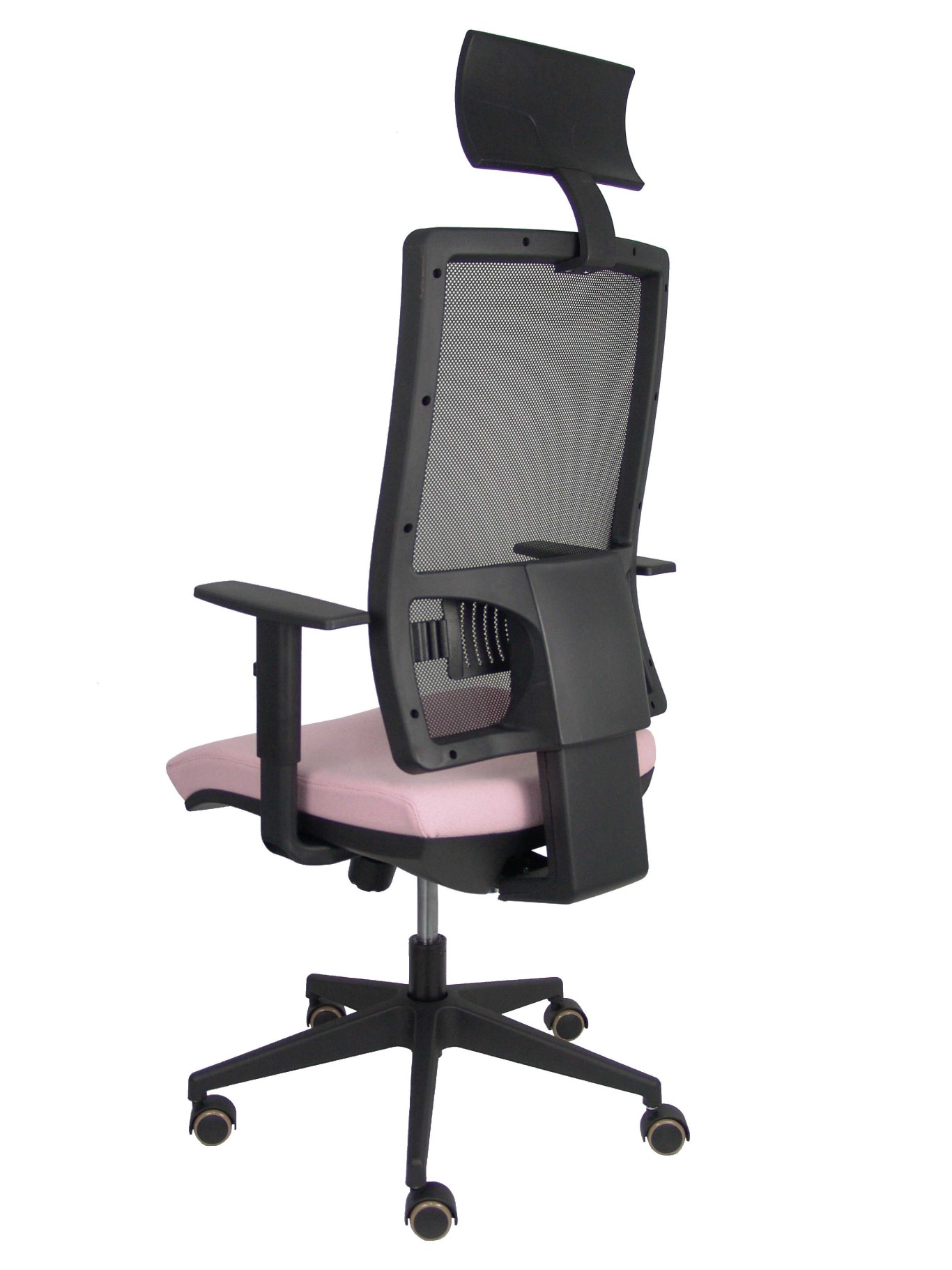 Silla OFICINA PYC 04CP Sedia Da Ufficio Ergonomica Con Braccioli Fissi, Meccanismo A Contatto Permanente, Imbottita In Tessuto BALI Giallo, Base A 5 Razze, Prodotta In Spagna
