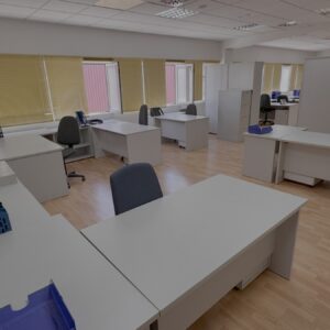 Lote de 3 mesas de oficina 120 x 80 melamina gris